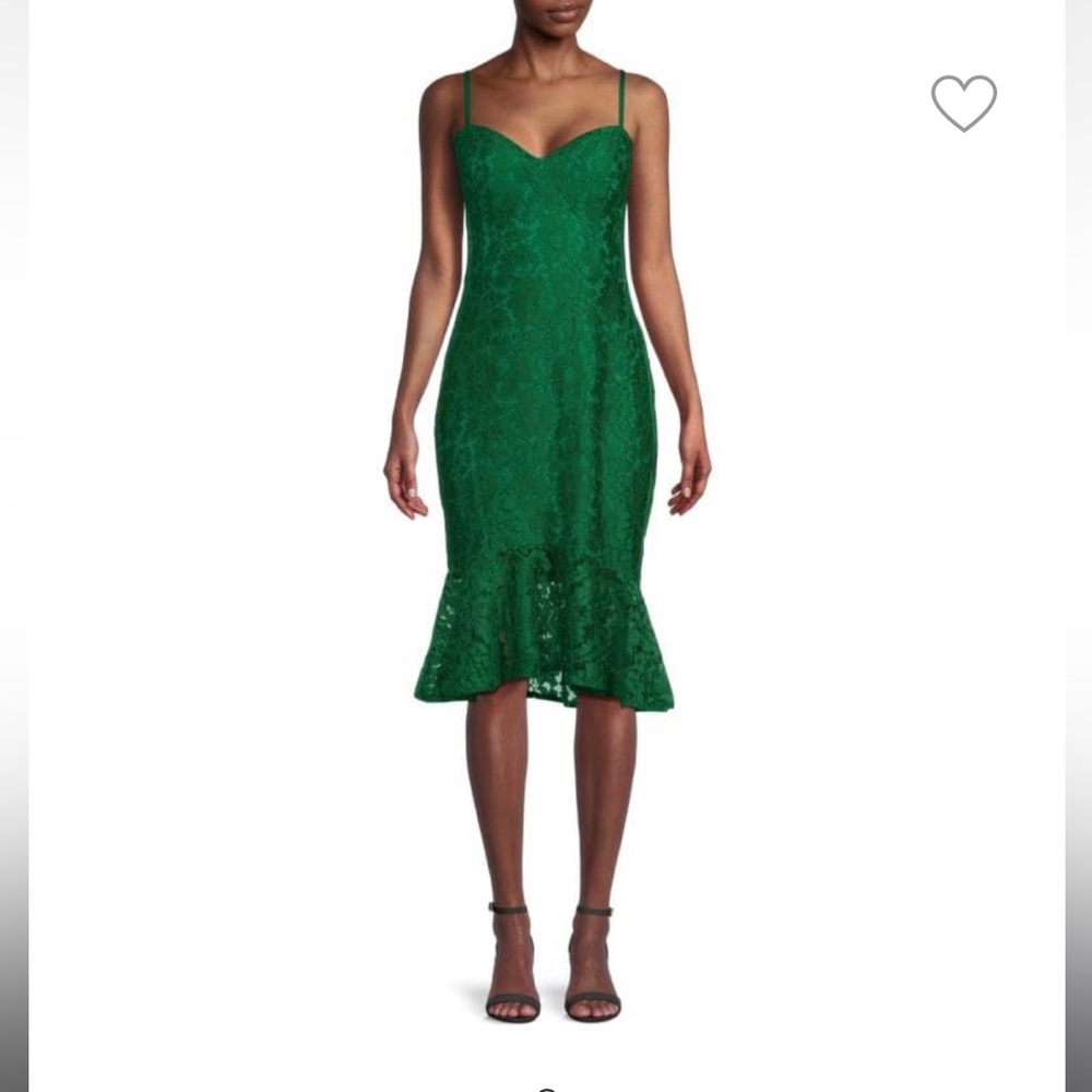 Green Trumpet Midi Dress